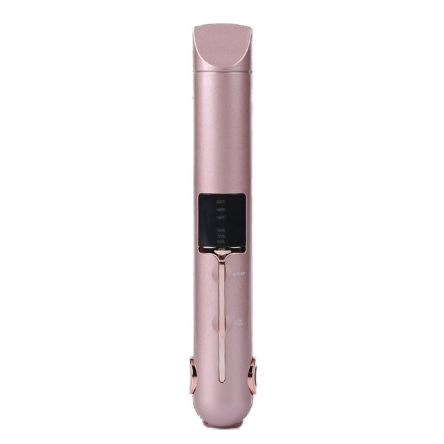 Cordless Hair Straightener Curler Fast Heating Thermal Flat Iron (Pink)