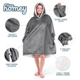 thumbnail image 3 of Bare Home Plush Sherpa Wearable Blanket - Fluffy & Soft - Lightweight - Adult, Gray, 3 of 7