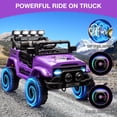 thumbnail image 3 of EDTara 12V Ride On Truck Car, Battery Powered Car w/Remote Control, Spring Suspension, LED Lights, Bluetooth, 3 Speeds, Electric Car for Kids, 3 of 8