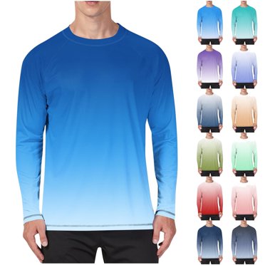 DDAPJ pyju Mens Long Sleeve Sun Protection Shirts Outdoor Hiking Workout Tops Lightweight Cooling Athletic Running T-shirt Red XXXL