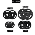 thumbnail image 2 of HAJEX Standard Tri Grip Cast Iron Weight Plates Set 1 inch - 85LB Set - (2.5LB, 5LB, 10LB & 25LB), 2 of 6
