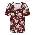 thumbnail image 4 of Soki Women's Off Shoulder Tee Clearance Blouses Short Sleeved V-Neck Fashionable Tops, 4 of 6