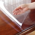 thumbnail image 2 of ORUYROP 2mm Thick 36 x 82 Inch Clear Table Cover Protector, Table Protector for Dining Room Table, Plastic Table Cover, Clear Plastic Tablecloth Protector, Dining Table Cover, Clear Table Pad, 2 of 7