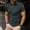 thumbnail image 2 of cfhntfmh T-Shirts de Musculation pour Hommes Manches Courtes Ajusté Golf Décontracté Col T-Shirts Couleur Unie pour l'Été, 2 of 6