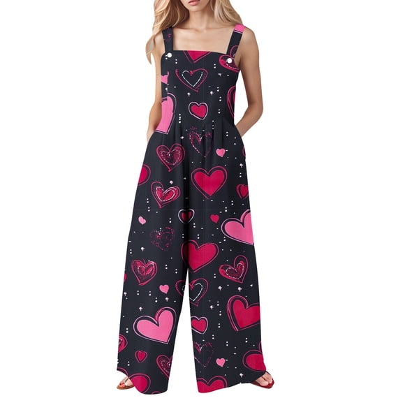 Tauxra Women's Loose Fit Long Sleeve Jumpsuit with Pockets Solid Color Casual Wide Leg One Piece Pant Romper