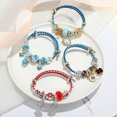 thumbnail image 3 of Women Stainless Steel Crystal Bee Charms Bracelets Wire Cable Rhinestones Disco Ball Open Adjustable Cuff Bangle DIY Jewelry, 3 of 4