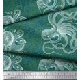thumbnail image 3 of Soimoi Modal Satin Fabric Animal Skin,Shell & Octopus Ocean Print Sewing Fabric Yard 42 Inch Wide, 3 of 3