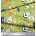 thumbnail image 3 of Soimoi Green Rayon Fabric Mixed Vegetable Print Fabric by the Yard 56 Inch Wide, 3 of 3