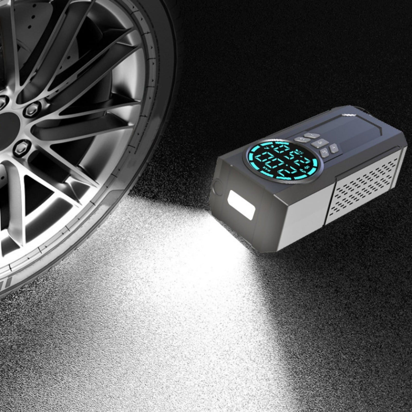 Dvkptbk Air Pump Digital Display Car Wireless Inflator Pump Tire Pressure Detection Portable Car Tire Inflator Pump Automobiles & Motorcycles