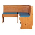 thumbnail image 3 of Linon Ensemble de Coin en Pin Miel 3 Pcs Chelsea avec 4 Coussins en Polyester Bleu, 3 of 15