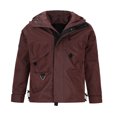 thumbnail image 1 of Pisexur Veste Coupe-Vent Homme Décontractée Unie à Multiples Poches à Capuche à Fermeture Éclair Garde au Chaud à Manches Longues Veste de Randonnée Homme Imperméable Grande Taille Vestes pour Hommes, 1 of 8