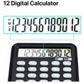 thumbnail image 3 of Basic Calculator Notepad with LCD Writing Tablet, Rechargeable 12 Digit Display DrawingMemo PadsPlanning Boards, Hand-held for Daily Office(Black), 3 of 7