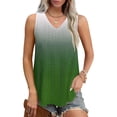 thumbnail image 2 of Plebaso Womens Tank Tops V Neck Gradient Lightweight Eyelet Shirts Flowy Loose Summer Sleeveless Blouses, 2 of 7