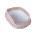 thumbnail image 2 of lionlar Cats Litter Pan with High Sides Cat Small Dogs Bedpan for Kitty Small Animals Light Pink 45cm, 2 of 9