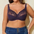 thumbnail image 3 of VEKDONE Woman's Embroidery Thin Style Ventilate Large Size Bra Steel Rim Purple 44/100G, 3 of 7
