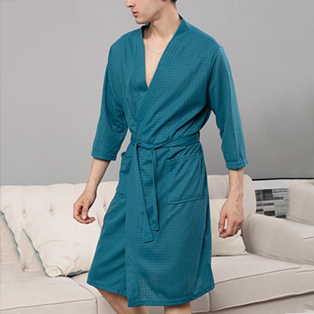 Gift TIMIFIS Mens Robe Cardigan Bathrobe Thin Bathrobe Men's Home Clothes Bathrobe Men pring/Summer