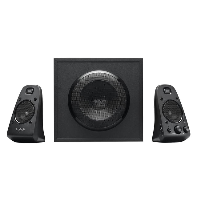 Logitech Système de Haut-Parleurs d'Ordinateur 2.1 Canaux Z623 avec Deux Haut-Parleurs Satellites Noirs Offrant des Commandes de volume et de Basses, et un Caisson de Basses central Noir avec grille en Maille, Offrant un Son Certifié THX de 200 Watts pour une Meilleure Musique, des Films et des Jeux audio, Convient Aussi aux Installations audio de Bureau.