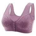 thumbnail image 1 of Timegard Womens Wireless Bras with Support Plus Size Front Closure Button Print Comfort Seniors Bralette, 1 of 5