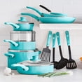 thumbnail image 2 of GreenLife Soft Grip 16 Piece Healthy Ceramic Nonstick Cookware Set, Turquoise, 2 of 11