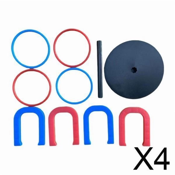 Quzzie 4xHorseshoe Game Set Portable Lightweight Lawn Toss Game for Family Beach Yard 4 Pcs
