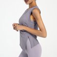 thumbnail image 4 of AherBiu Débardeurs d'Entraînement pour Femmes, Col Ras du Cou Fendu, Sans Manches, Légers, à Séchage Rapide, T-Shirts, 4 of 6