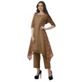 thumbnail image 3 of Moomaya Ensemble Kurti Kurta Pantalon pour Femmes Col Bateau Imprimé Robe 2 Pcs Tenue Ethnique, 3 of 6
