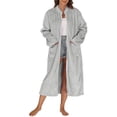 thumbnail image 2 of Peignoir Long pour Femme, Robe de Chambre Zippée, Peignoir en Molleton à Fermeture Éclair devant, Manteau de Maison en Peluche Chaud avec Fermeture Éclair, Tenue d'Intérieur avec Poches P-175 Gris m, 2 of 6