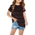 thumbnail image 2 of Yuyuzo T-Shirts pour Tout-Petits Garçons Filles Bébé Enfants Manches Courtes T-Shirts à Blocs de Couleur Col Ras du Cou Rayé Mignon Hauts d'Été, 2 of 5