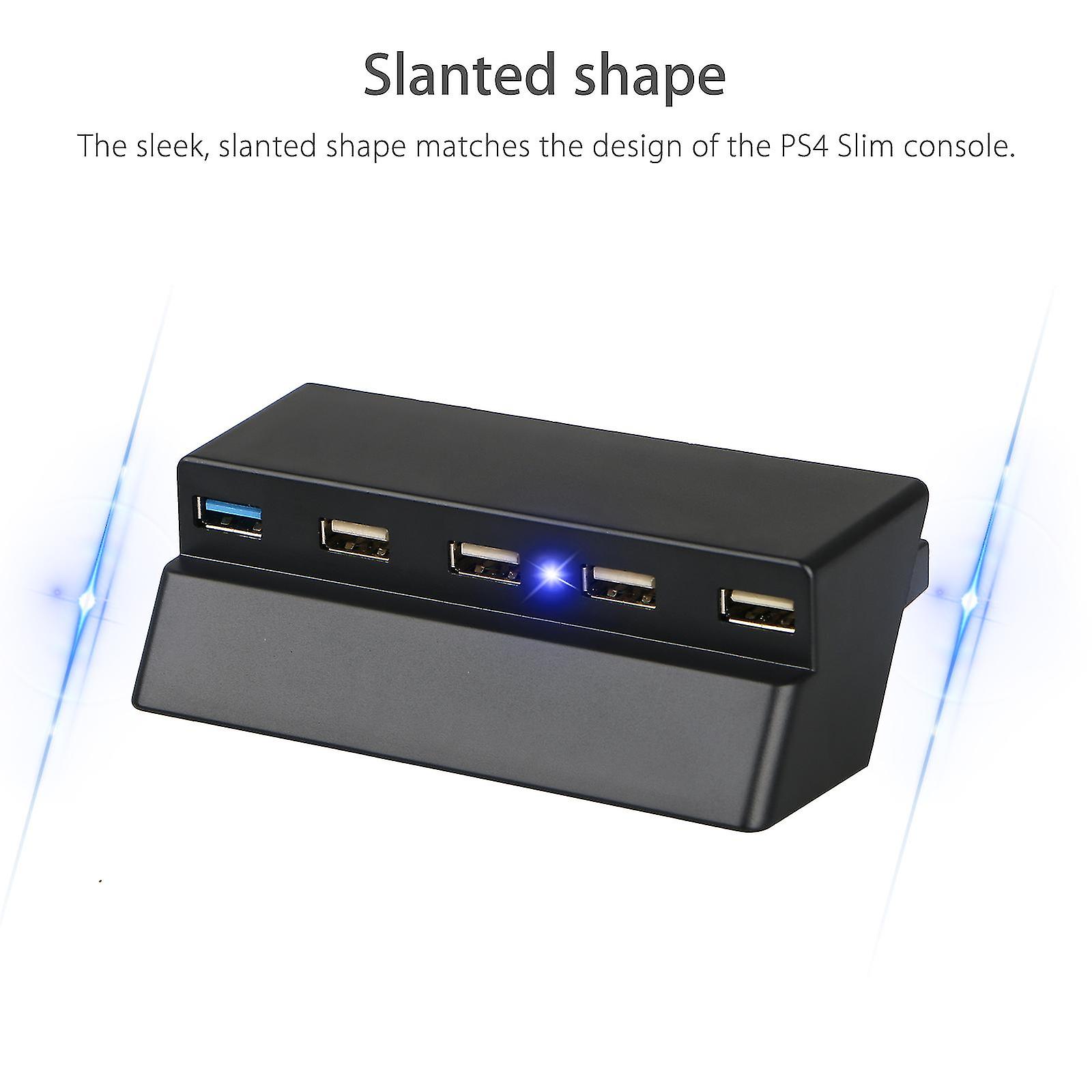 5 Port Usb Hub For Ps4 Slim Edition, Usb 3.0/2.0 High Speed Adapter