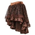 thumbnail image 1 of Women‘s Halloween Retro Solid Color Irregular Elastic Skirt Lace Trim Cocktail Swing Skirt, 1 of 4