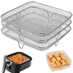 Air Racks de déshydratant à trois couches en acier inoxydable Air Plateau de panier de friteuse Air Accessoires de friteuse pour 5.8QT COSORI Air Apéritif 6QT Vortex instantané Air Fryers