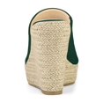 thumbnail image 2 of BLISSFUL STEP Chaussures pour Femmes Talon Compensé Bout Ouvert Espadrilles Mules à Plateforme Vert Foncé 6, 2 of 7