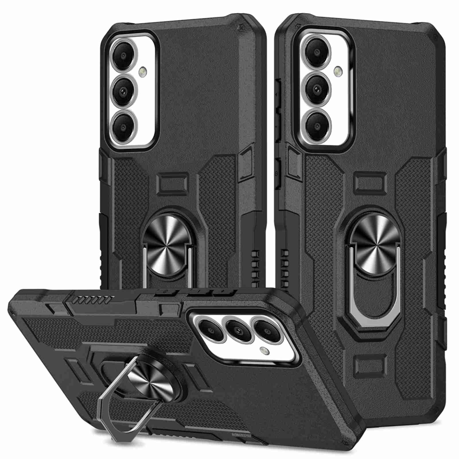 Dteck for Samsung Galaxy A35 5G Phone Case, Shockproof Built Magnetic Ring Kickstand Durable Military Grade Heavy Duty  Phone Case for Galaxy A35 Cover Case, Black