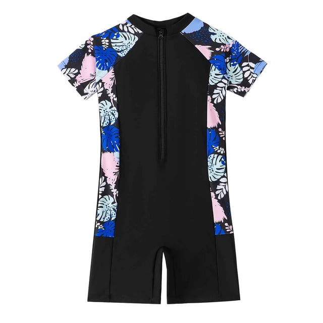 Girls Rash Guard Swimsuits Cute Print Sun Protection Long Sleeve Bathing Suit for Teens 9-10 Years Girl Fashion