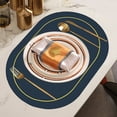 thumbnail image 2 of Yhmxh Solid Color Leather Western Dining Mat Oil-Proof Dining Table Mat Hotel Home Dining Mat Non-Slip Bowl Mat Oval Insulation Mat Home and Kitchen kitchen Accessories kitchen Essentials, 2 of 5