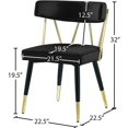thumbnail image 5 of Meridian Furniture Rheingold Black Velvet Dining Chair (Set of 2), 5 of 5