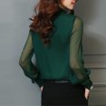 thumbnail image 4 of IROINID Offre des Hauts Long Sleeve pour Femmes, des Hauts Solides en Patchwork à Col Rond, des Hauts Courts, Verts, 4 of 5