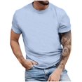thumbnail image 2 of BEFOKA Mens Summer Short Sleeve Tops,Summer Tops Clearance,Solid Color Versatile Short Sleeved Top For Men Loose And Comfortable Basic Style Short Sleeved Round Neck Top/shirt, 2 of 4