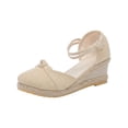 thumbnail image 2 of Weiqiqre Sandales à Enfiler pour Femmes Offres, Chaussures d'Été pour Dames à Plateforme à Talon Compensé à Bout Fermé Sandales Décontractées pour Femmes Rabais, 2 of 9