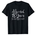 thumbnail image 1 of AALJY Married 18 Years Wedding Anniversary Gift for Her & Couples T-Shirt, 1 of 5