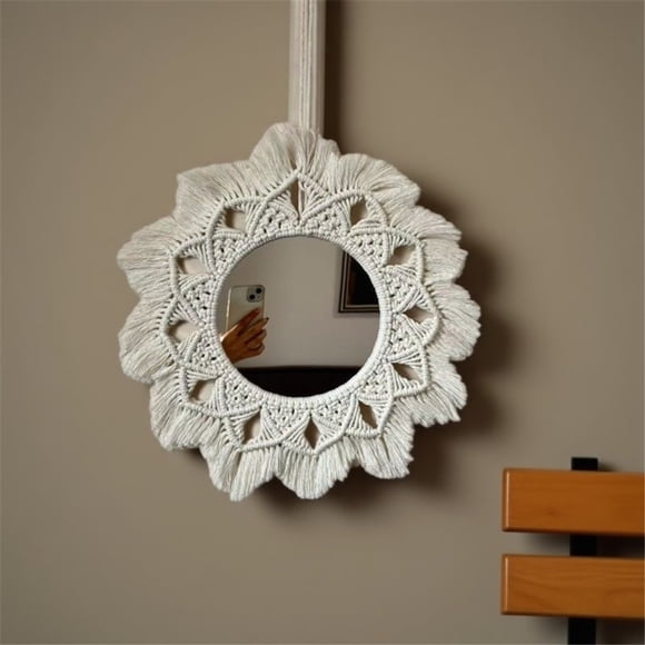 Miroir Décoratif Mural Miroir Suspendu Rond pour Chambre Salon Appartement Entrée Décoration de Maison pour Appartement Salon Chambre Chambre de Bébé Décoration de Maison (Rond)