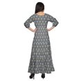 thumbnail image 3 of Moomaya Printed Round Neck 3/4 Sleeve Long Maxi Dress With Drawstring Waist, 3 of 3