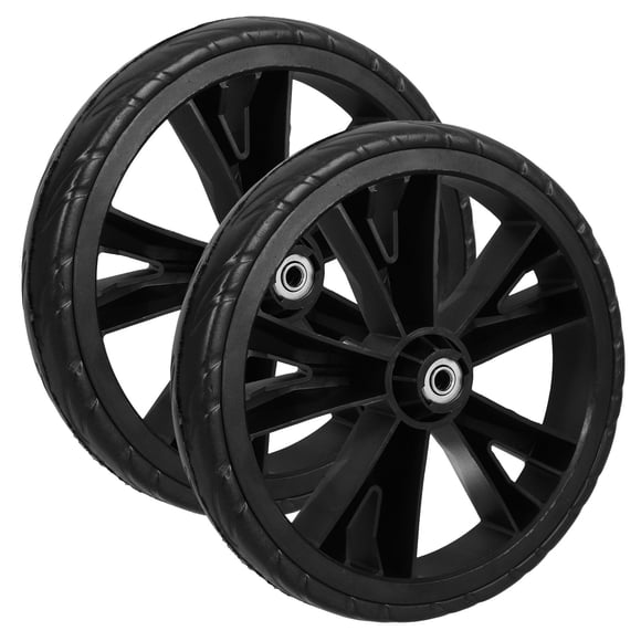 Greenadscape 2Pack Shopping Cart Wheel Shopping Trolley Cart Black Plastic Replacement for Grocery Shopping