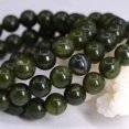 thumbnail image 2 of Angelstones Bracelet Extensible Unisexe en Perles Rondes de 8 mm en Néphrite Vert Foncé Naturel, 2 of 2