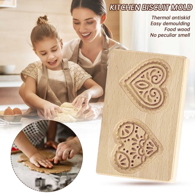 Moulds for DIY Baking Craft Embossing Wooden Cookie Set Decorative Tools for Christmas Thanksgiving Kitchen