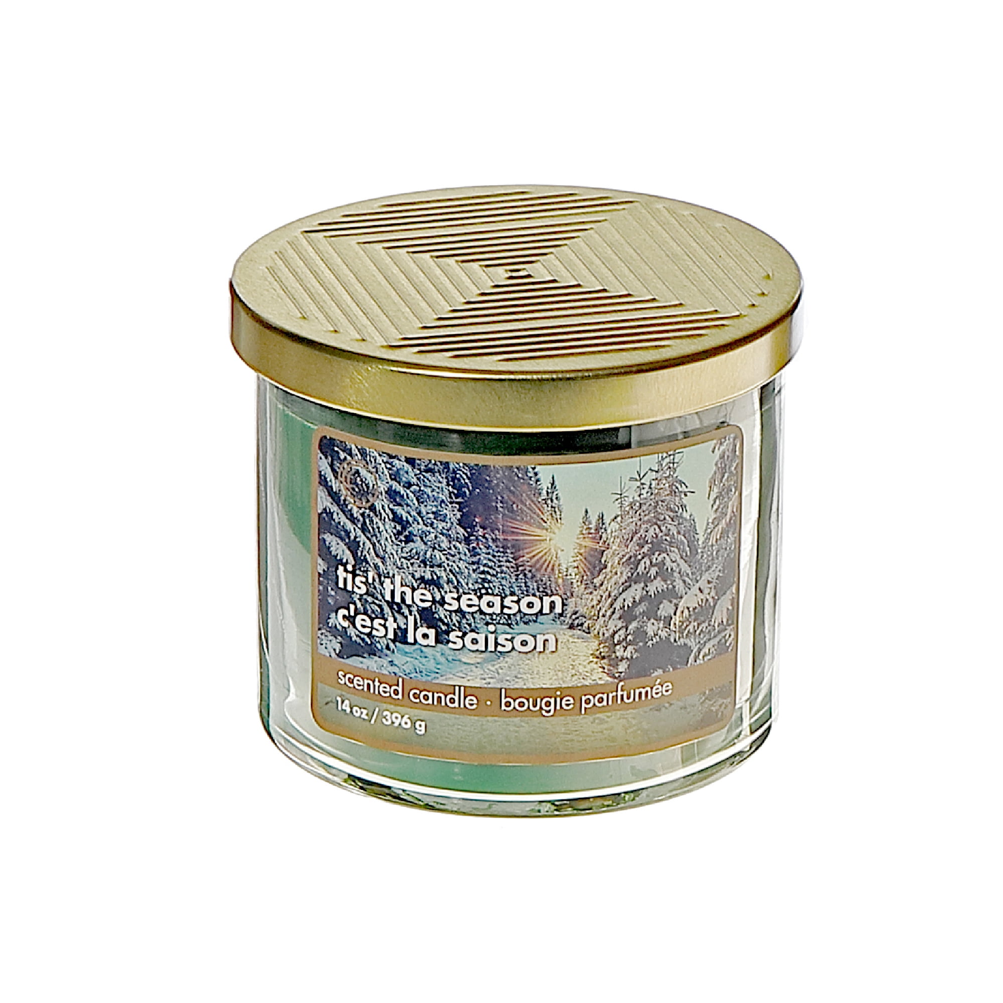 14 Oz 3 Wick Jar Candle With Metal Lid (Tis The Season) - Set of 2
