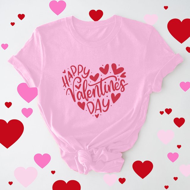Cadeau de Saint-Valentin pour Femmes, T-shirt Décontracté à Manches Courtes et Col Rond avec Imprimé Arbre de Noël