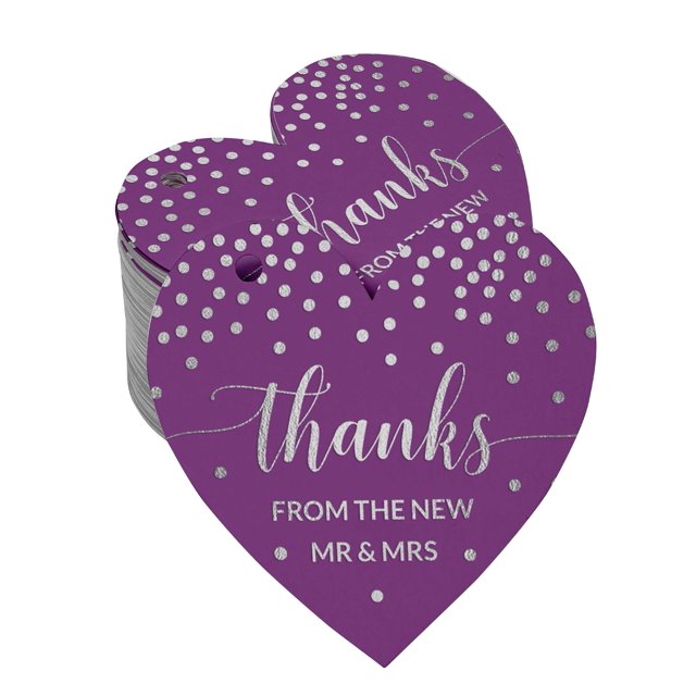 Inkdotpot Pack Of 100 Real Silver Foil Paper Tags Thanks From The New Wedding Favor Hang Tags