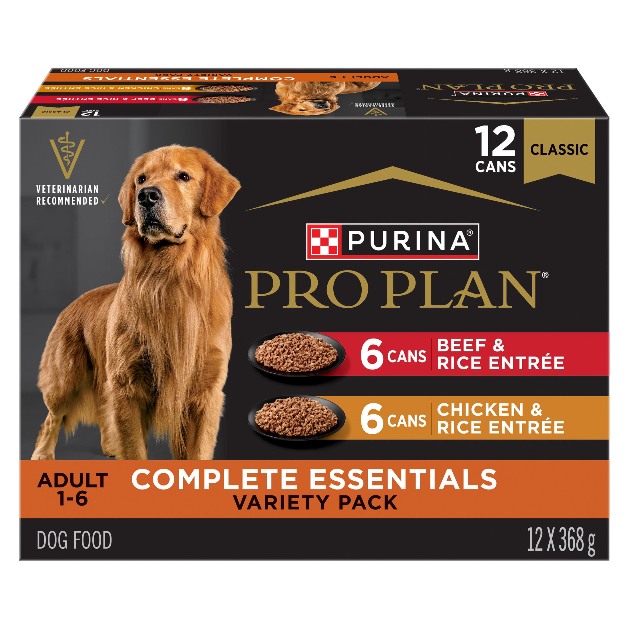 Purina Pro Plan Complete Essentials Entrée Variety Pack, Wet Dog Food 368 g x 12