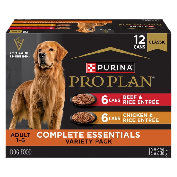 Purina Pro Plan Complete Essentials Entrée Variety Pack, Wet Dog Food 368 g x 12